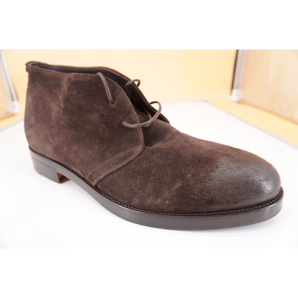 Canali Dark Brown Suede Chukka Hiking Boots Size 12 Lace Up $645 New Ankle